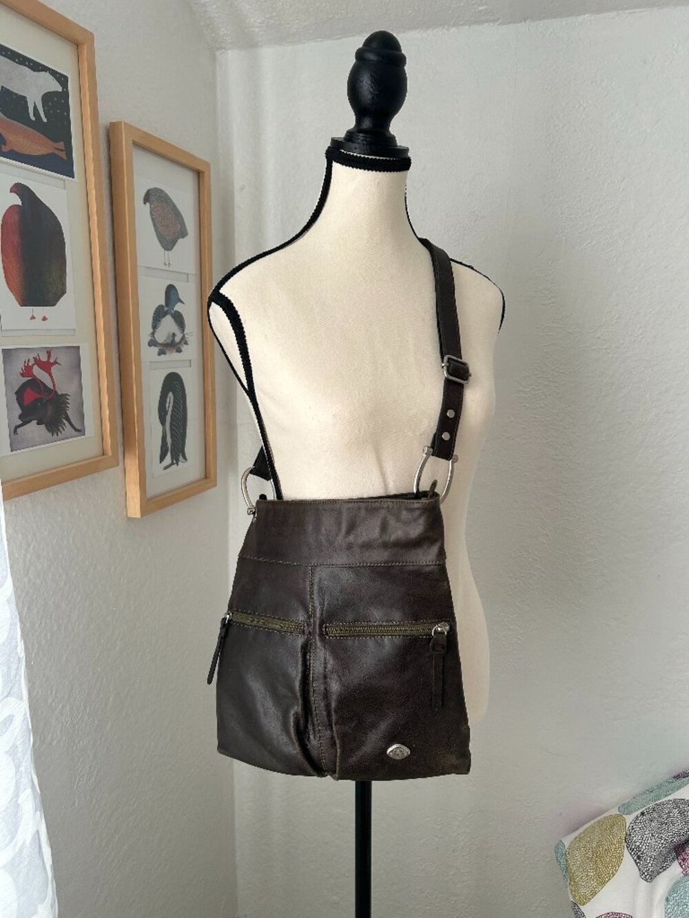 Original The Trend Italian Leather Crossbody Purse Olive